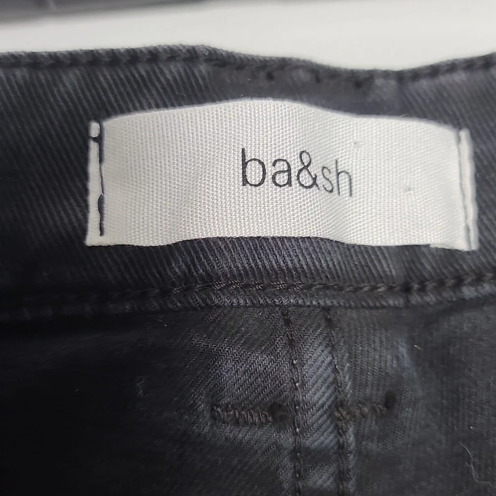 BA&SH NWT Brune Bermuda Blackstone Lady Long Shorts Demin Cotton Black Size 2